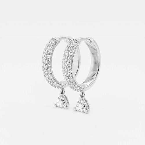 Trillion Lab Grown Diamond Huggie Hoop Earrings