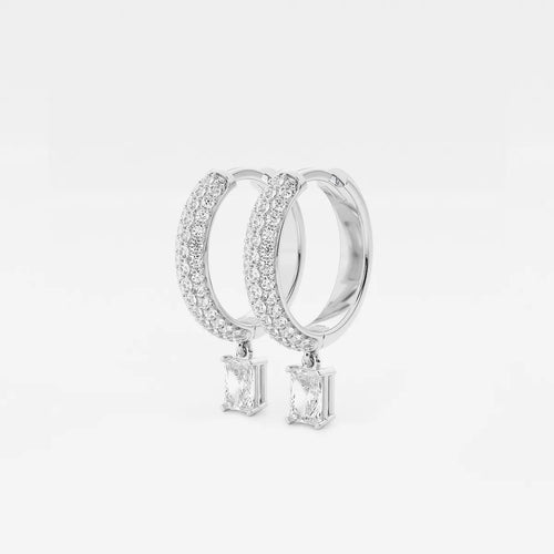 Radiant Lab Grown Diamond Huggie Hoop Earrings