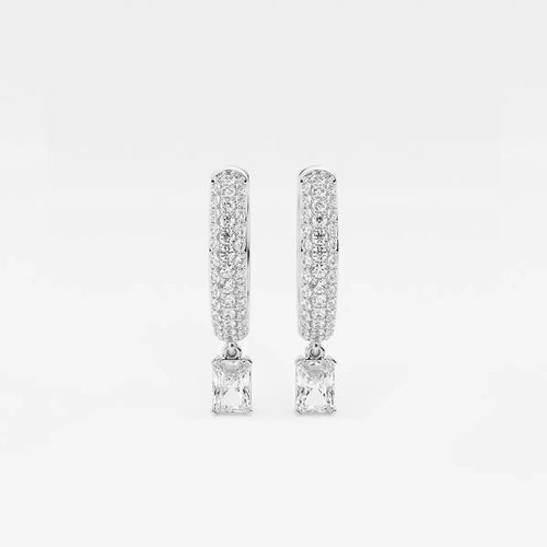 Radiant Lab Grown Diamond Huggie Hoop Earrings
