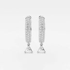 Trillion Lab Grown Diamond Huggie Hoop Earrings