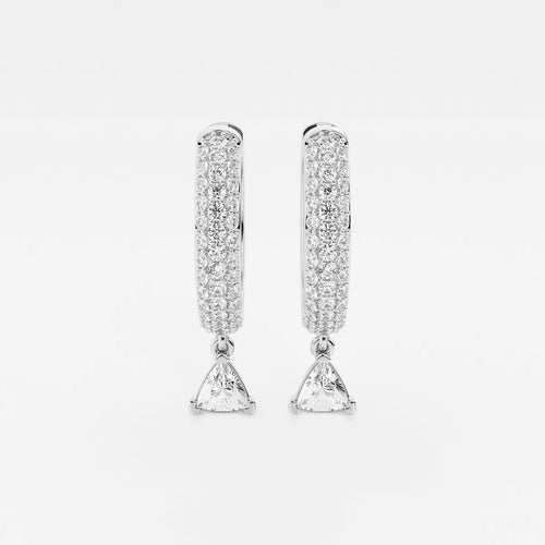 Trillion Lab Grown Diamond Huggie Hoop Earrings