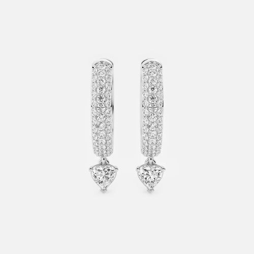 Heart Lab Grown Diamond Huggie Hoop Earrings