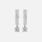 Round Lab Grown Diamond Huggie Hoop Earrings
