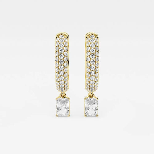 Radiant Lab Grown Diamond Huggie Hoop Earrings