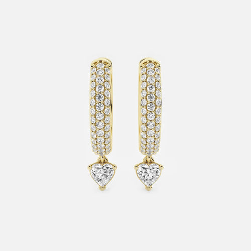 Heart Lab Grown Diamond Huggie Hoop Earrings