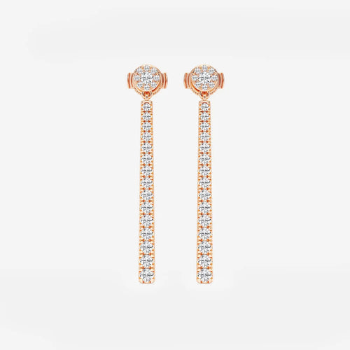 Round Lab Grown Diamond Hinged Graduated Drop Earrings