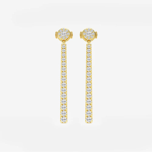 Round Lab Grown Diamond Hinged Graduated Drop Earrings