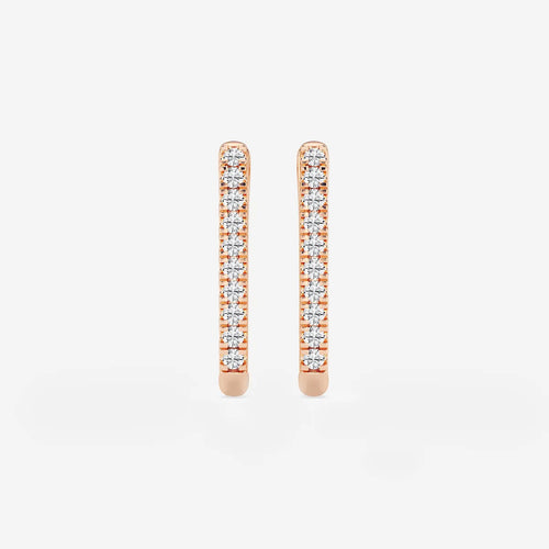 Round Lab Grown Diamond Paper Clip Hoop Earrings
