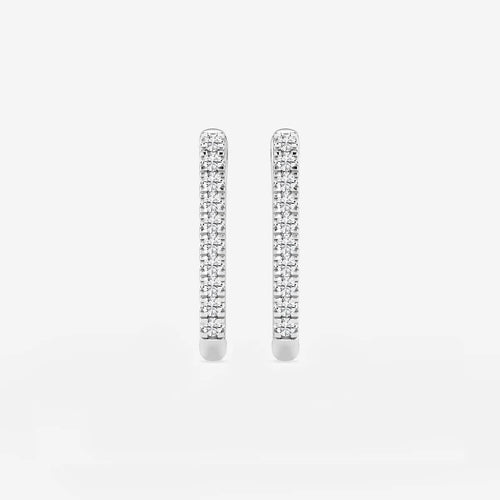 Round Lab Grown Diamond Paper Clip Hoop Earrings