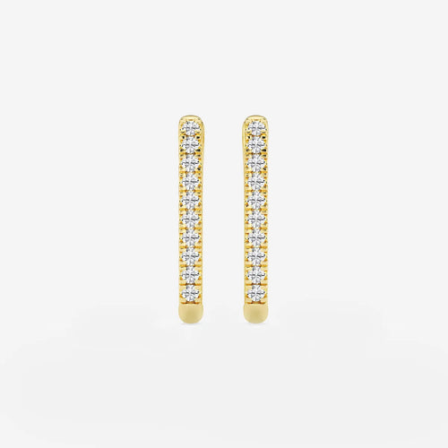Round Lab Grown Diamond Paper Clip Hoop Earrings