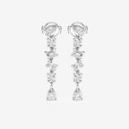 Oval, Emerald and Round Lab Grown Diamond Waterfall Dangle Earrings