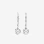 Cushion Lab Grown Diamond Halo Drop Earrings