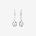Oval Lab Grown Diamond Halo Drop Earrings