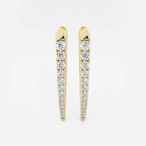 Round Lab Grown Diamond Graduated Inside Out Hoop Earrings