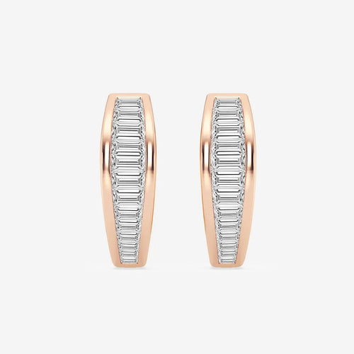 Baguette Lab Grown Diamond Huggie Hoop Earrings