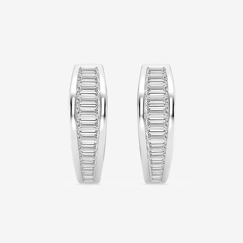 Baguette Lab Grown Diamond Huggie Hoop Earrings