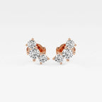 Round Lab Grown Diamond Three-Stone Earrings