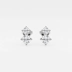 Round Lab Grown Diamond Two Stone Earrings