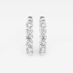 Round Lab Grown Diamond Inside Out Floating Hoop Earrings