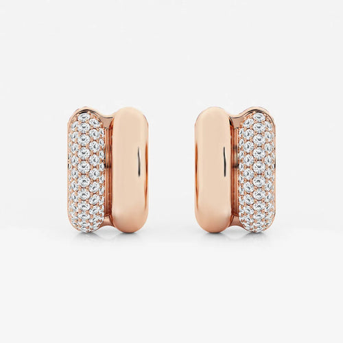 Round Lab Grown Diamond High Polish Double Hoop Earrings