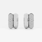 Round Lab Grown Diamond High Polish Double Hoop Earrings
