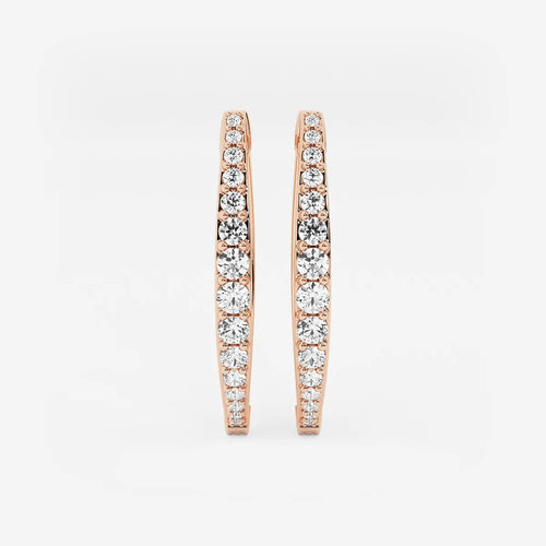 Round Lab Grown Diamond Hoop Earrings