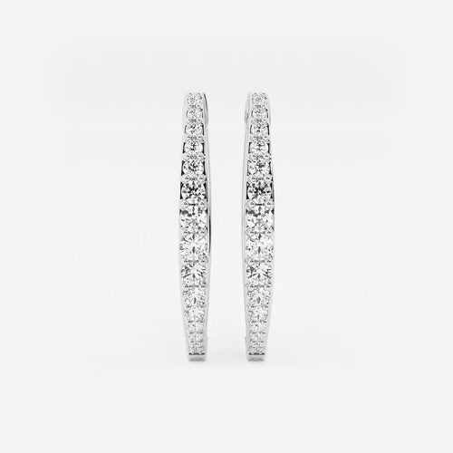 Round Lab Grown Diamond Hoop Earrings