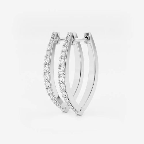 Round Lab Grown Diamond Hoop Earrings