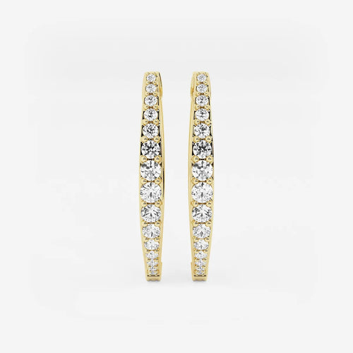 Round Lab Grown Diamond Hoop Earrings
