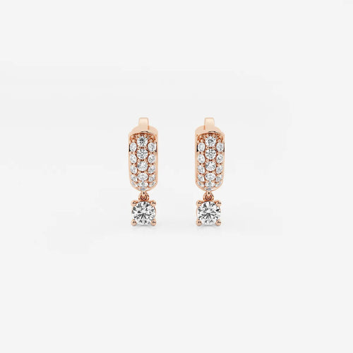 Round Lab Grown Diamond Third Piercing Huggie Hoop Earrings