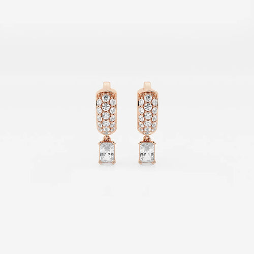Radiant Lab Grown Diamond Third Piercing Huggie Hoop Earrings