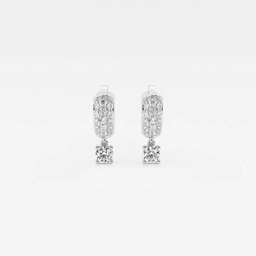 Round Lab Grown Diamond Third Piercing Huggie Hoop Earrings