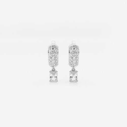 Radiant Lab Grown Diamond Third Piercing Huggie Hoop Earrings