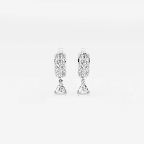Trillion Lab Grown Diamond Third Piercing Huggie Hoop Earrings