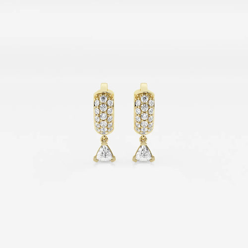 Trillion Lab Grown Diamond Third Piercing Huggie Hoop Earrings