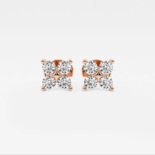 Round Lab Grown Diamond Four-Stone Earrings