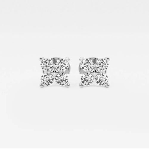 Round Lab Grown Diamond Four-Stone Earrings
