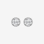 Round Lab Grown Diamond Shadow Halo Stud Earrings