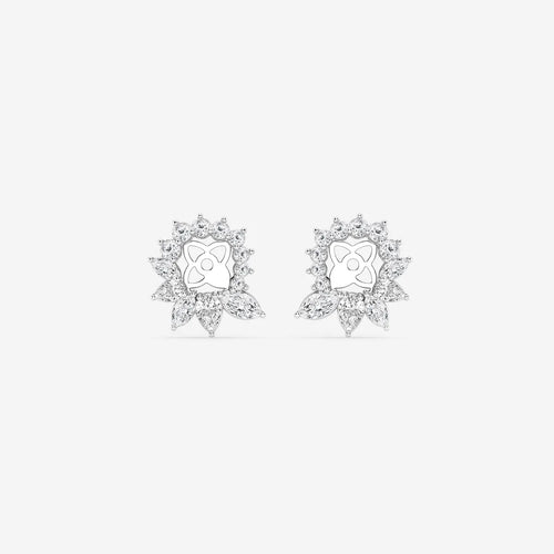 Marquise and Pear Lab Grown Diamond Halo Earring Jackets