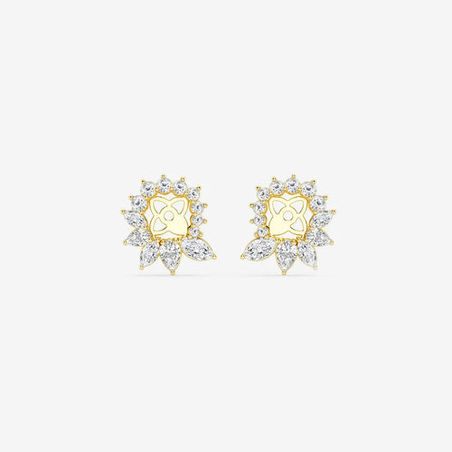 Marquise and Pear Lab Grown Diamond Halo Earring Jackets