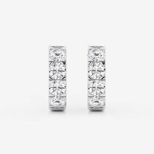 Round Lab Grown Diamond Hoop Earrings