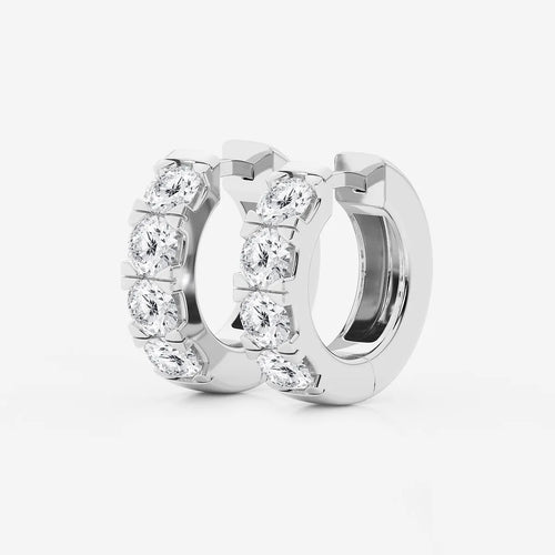 Round Lab Grown Diamond Hoop Earrings