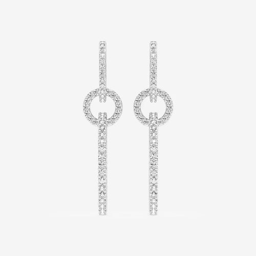 Round Lab Grown Diamond Twisted Drop Earrings