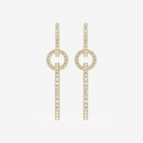 Round Lab Grown Diamond Twisted Drop Earrings