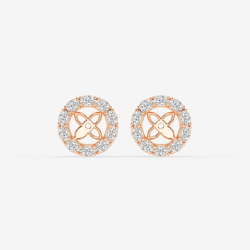 Oval Lab Grown Diamond Halo Earring Jackets