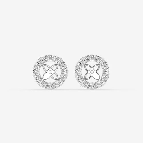 Oval Lab Grown Diamond Halo Earring Jackets