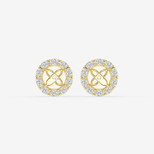 Oval Lab Grown Diamond Halo Earring Jackets