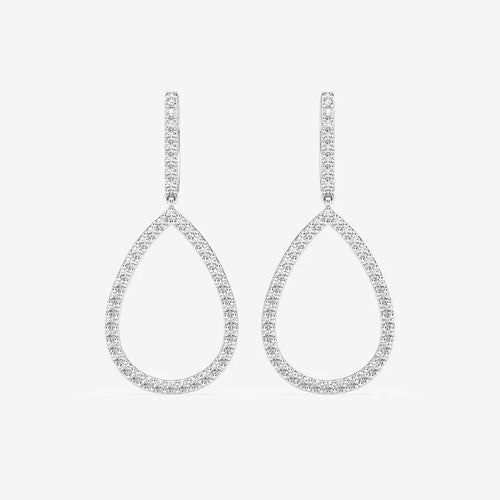 Round Lab Grown Diamond Teardrop Earrings