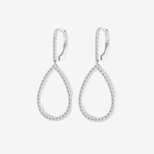 Round Lab Grown Diamond Teardrop Earrings