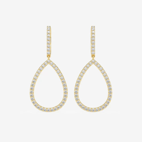 Round Lab Grown Diamond Teardrop Earrings